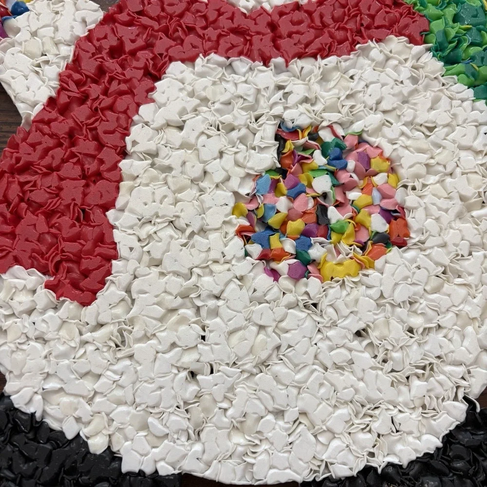 Vintage Melted Plastic‎ Popcorn Snowman Christmas Decoration Wall Hanging